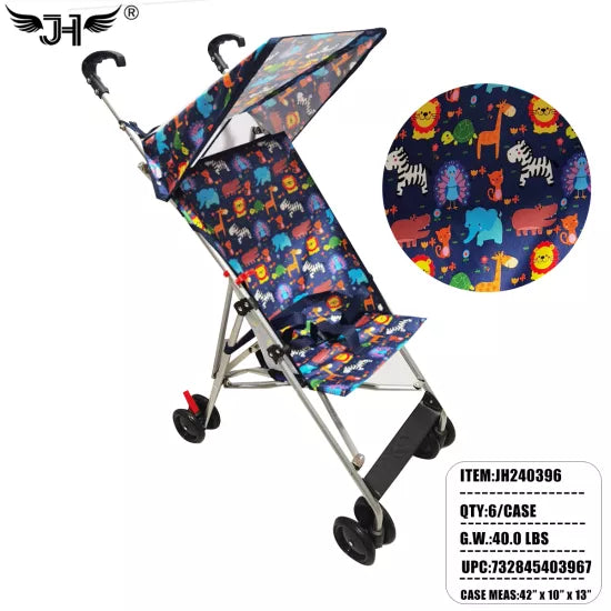 CASE OF 6 - ANIMAL PRINT BABY DOLL STROLLER