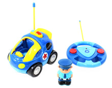 Load image into Gallery viewer, 4&quot; Cartoon RC Police Car Remote Control Toy For Toddlers (Blue)
