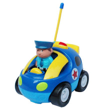 Load image into Gallery viewer, 4&quot; Cartoon RC Police Car Remote Control Toy For Toddlers (Blue)
