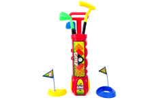 Load image into Gallery viewer, Deluxe Kid&#39;s Happy Golfer Toy Golf Set With 3 Golf Balls, 3 Types Of Clubs, &amp; 2 Practice Holes
