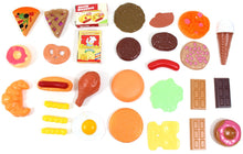 Load image into Gallery viewer, Fast Food &amp; Dessert Play Food Set For Kids - 30 Pieces  (available for purchase in increments of 1)
