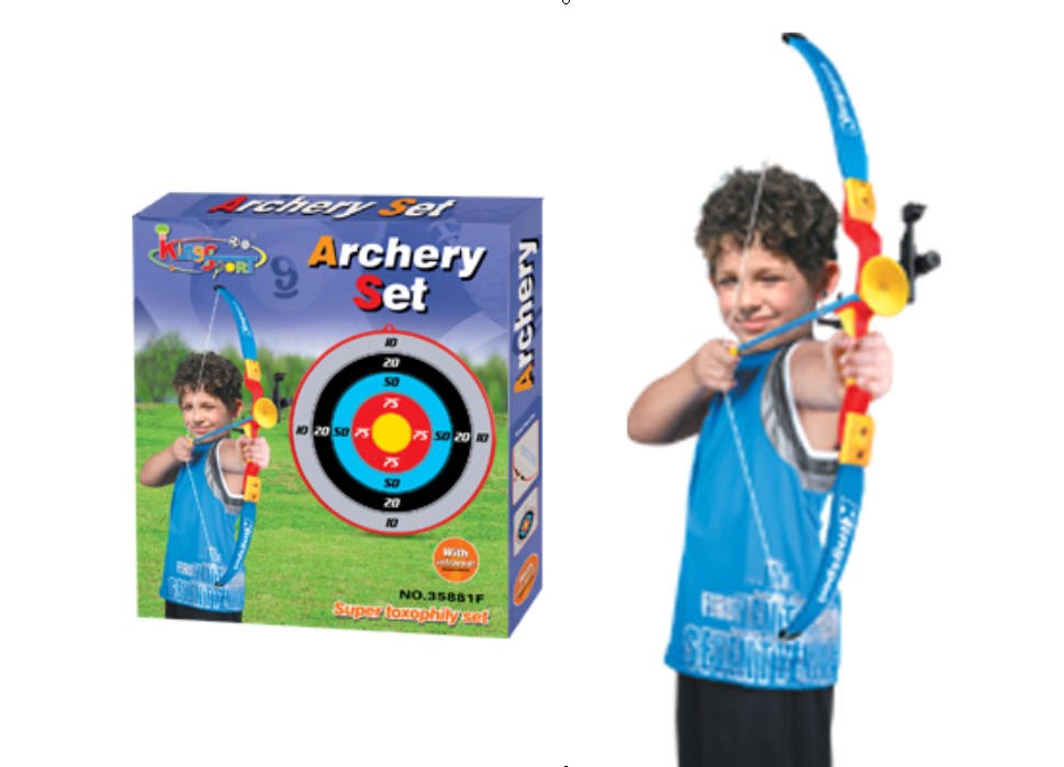 Kings Sport Toy Archery Bow And Arrow Set For Kids With Suction Cup Arrows And Target