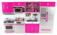 Load image into Gallery viewer, My Modern Kitchen Full Deluxe Kit Battery Operated Kitchen Playset : Refrigerator, Stove, Sink, Microwave

