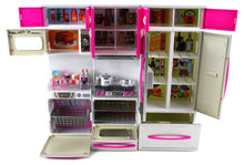 Load image into Gallery viewer, My Modern Kitchen Full Deluxe Kit Battery Operated Kitchen Playset: Refrigerator, Stove, Microwave
