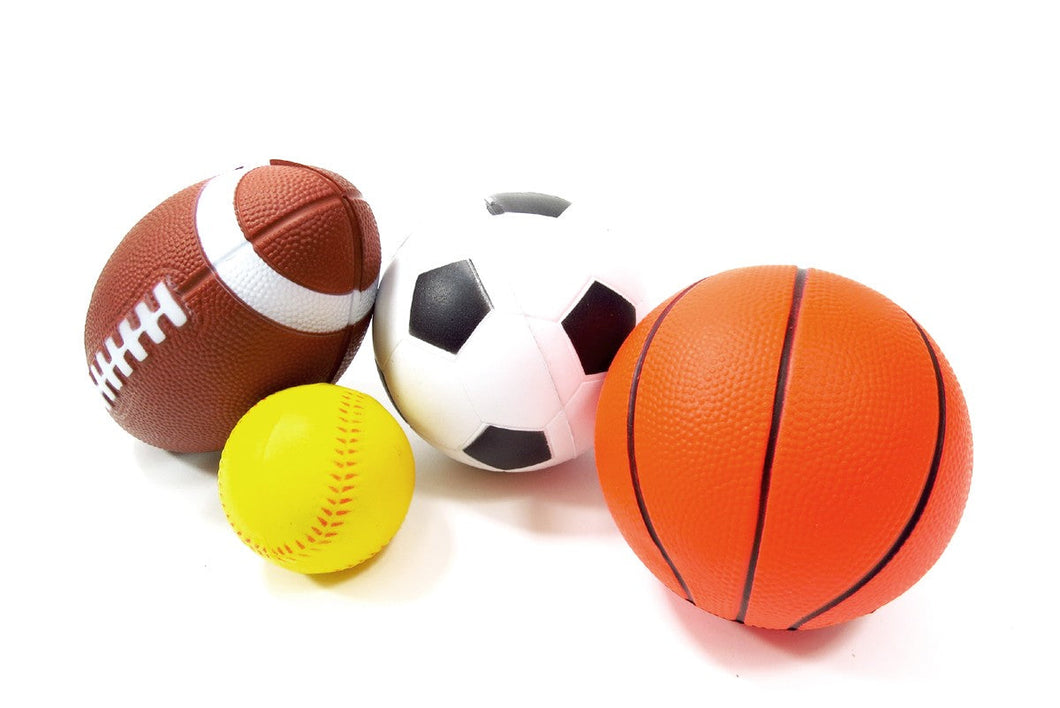Set Of 4 Sports Balls For Kids (Soccer Ball, Basketball, Football, Baseball)