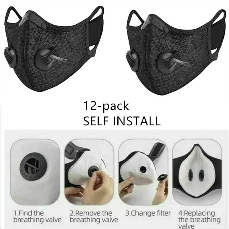 10-Pack Wholesale Face Mask Active Carbon Filter Breathing Valves Reusable