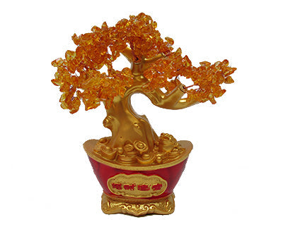 CITRINE GEM TREE W/YUAN BAO BASE