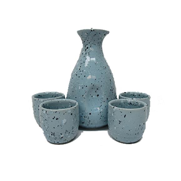 5PC SAKI SET BLUE STONE PATTERN