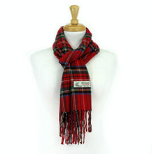 Load image into Gallery viewer, Plaid Cashmere Feel Scarf 12-pack Red
