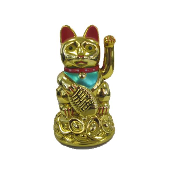 4.5″ GOLD PLASTIC WAVING LUCKY CAT