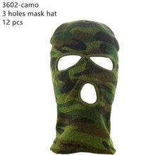 Load image into Gallery viewer, 12-pack Wholesale 3-Hole Knitted Ski Mask Beanie Hat
