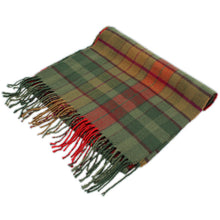 Load image into Gallery viewer, Checkers Cashmere Feel Scarf 12-pack Olive/brn/red
