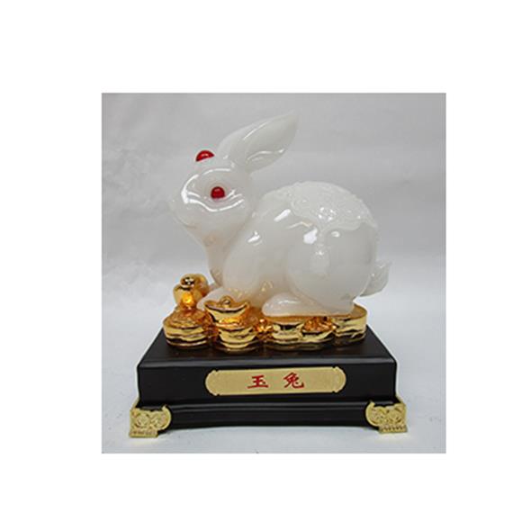 WHITE RABBIT ON GOLD COINS