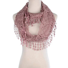 Load image into Gallery viewer, Fashion Lace Tassel Sheer Infinity Lightweight Scarf
