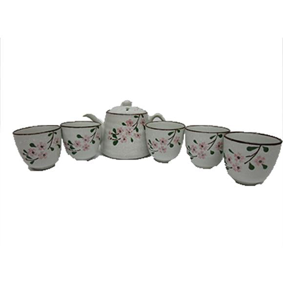 CERAMIC TEASET W/FLOWERS