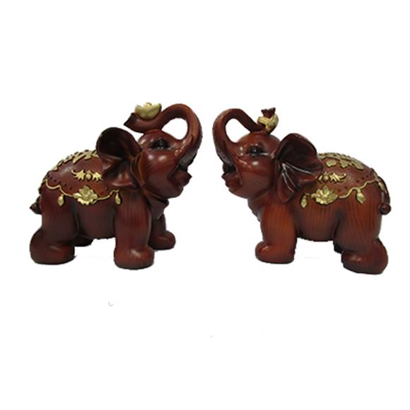ELEPHANT PAIR IN WOOD COLOR