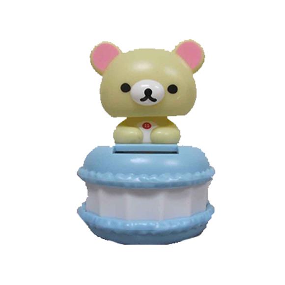LIGHT BROWN BEAR W/COOKIE BASE SOLAR BOBBLE HEAD