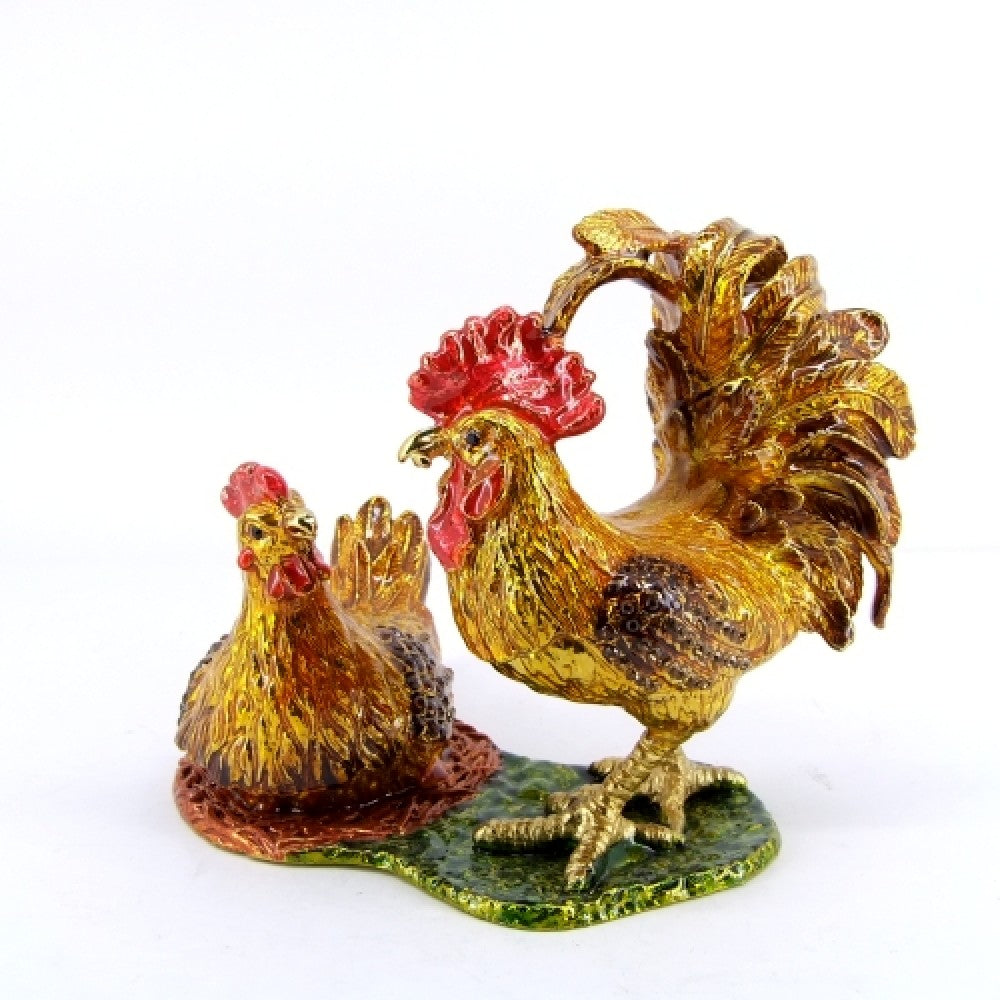 Couple Rooster Chicken Jewelry Case (MINIMUM OF 2)