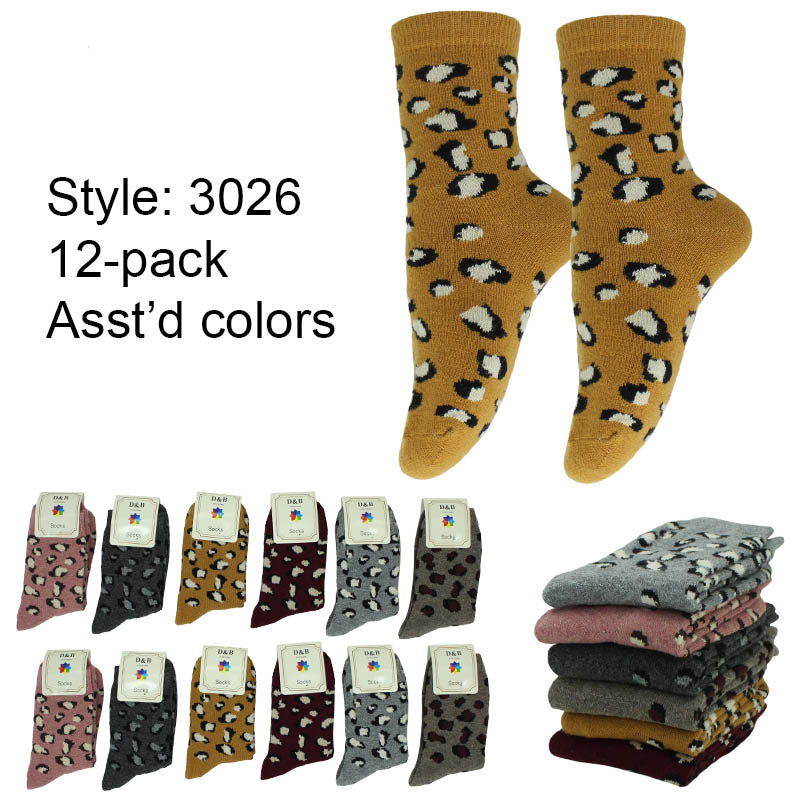 12pack Women's Socks Wool Blend Warm Crew Women Socks
