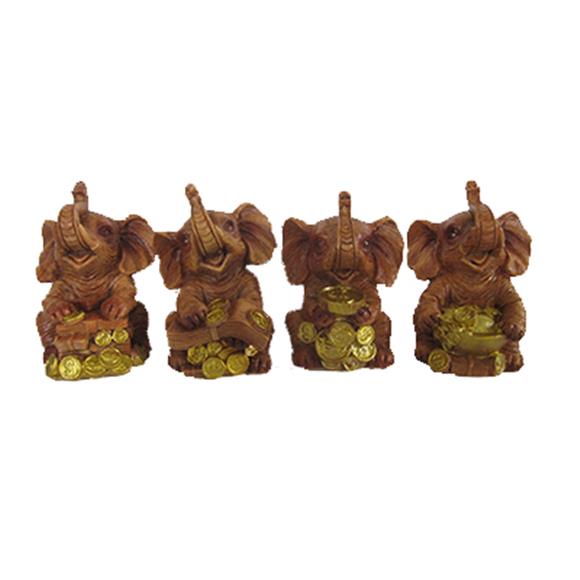 4PC ELEPHANTS W/MONEY