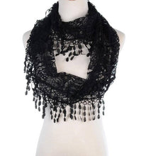 Load image into Gallery viewer, Fashion Lace Tassel Sheer Infinity Lightweight Scarf
