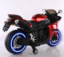 Load image into Gallery viewer, TAMCO-T1 red kids 12V motorcycle wheels with light, hand drive , PU seat, electric motorcycle Children ride on motorcycle
