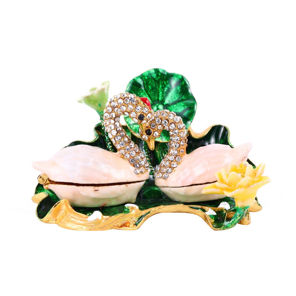 Pair Swan Jewelry Case