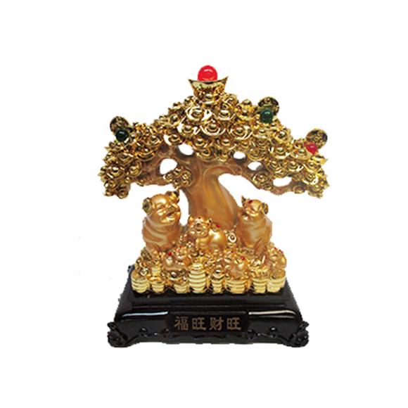 3 GOLD PIG W/MONEY TREE