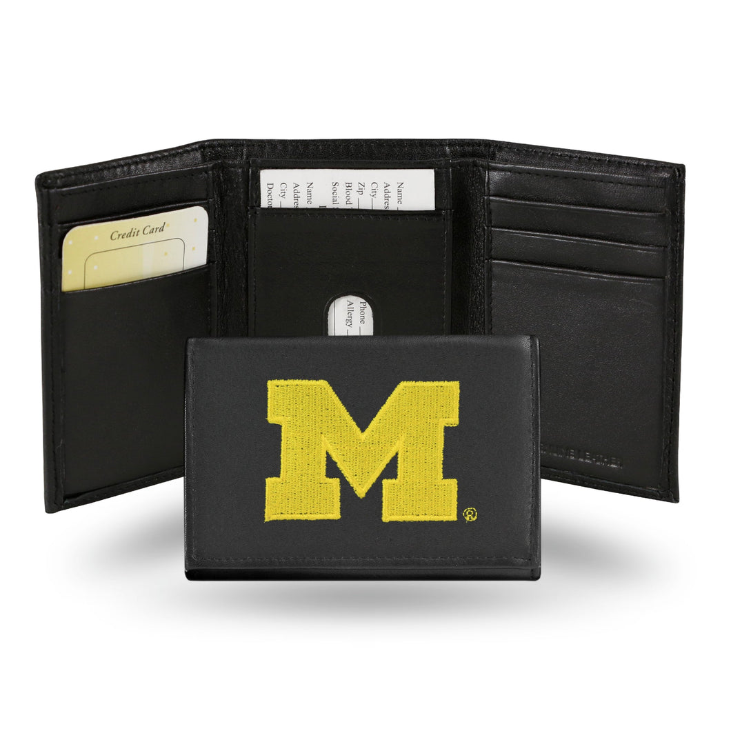 MICH WOLVERINES BLACK EMBROIDERED WALLET