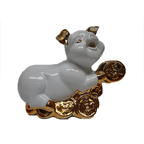 WHITE CERAMIC PIG