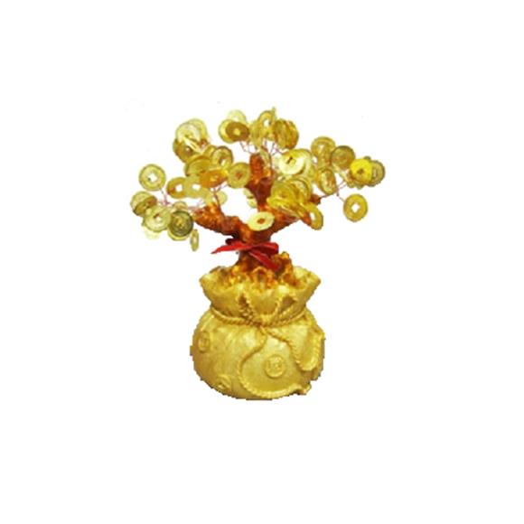 GOLD COIN TREE W/MONEY BAG BASE