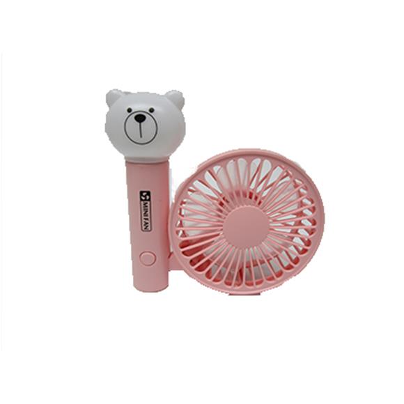 PINK BEAR MIN FAN W/LIGHT