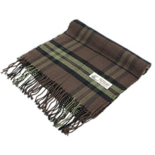 Load image into Gallery viewer, Plaid Cashmere Feel Scarf 12-pack Brown
