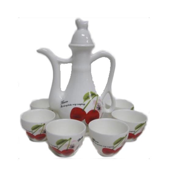 TEA CUPS SET W/ CHERRY DESIGN