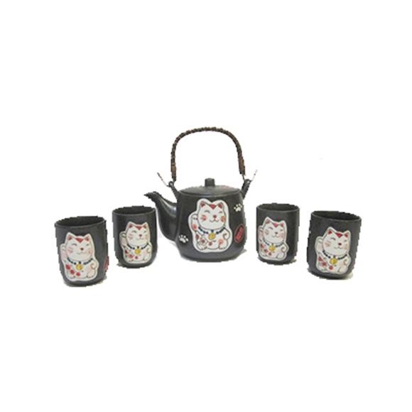 5PC LUCKY CAT TEA SET