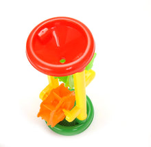 Load image into Gallery viewer, Double Sand Wheel Beach Toy Set With Bucket, Shovels, Rakes, Sailboat, And 3 Molds
