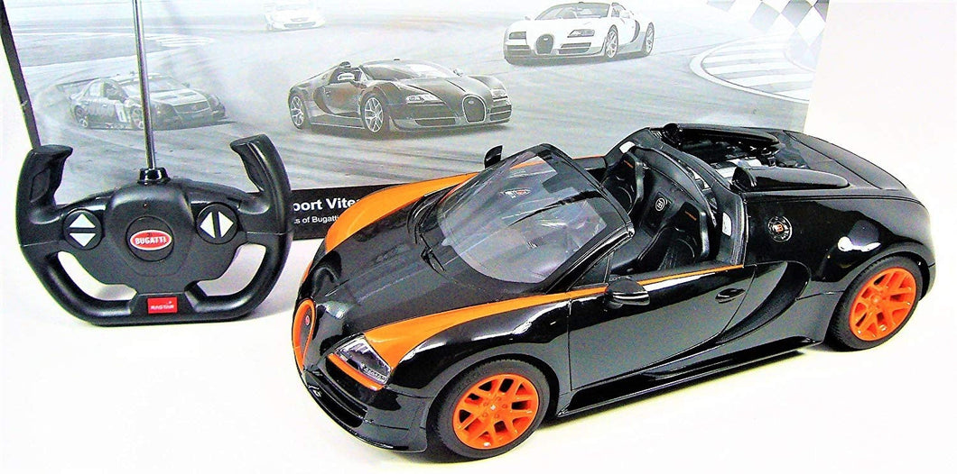 1:14 RC Bugatti Veyron Grand Sport Vitesse Licensed Model Car (Black/Orange)