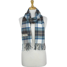 Load image into Gallery viewer, Plaid Cashmere Feel Scarf 12-pack Blue/wht/brn
