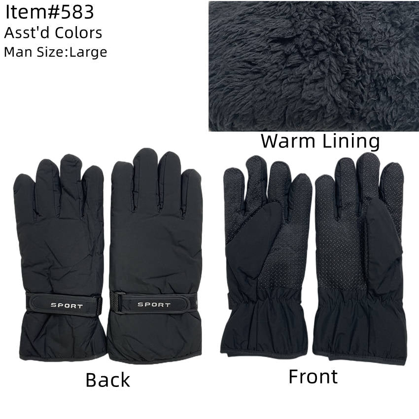 12-pack Wholesale Men's Winter Sport Gloves Ski Gloves