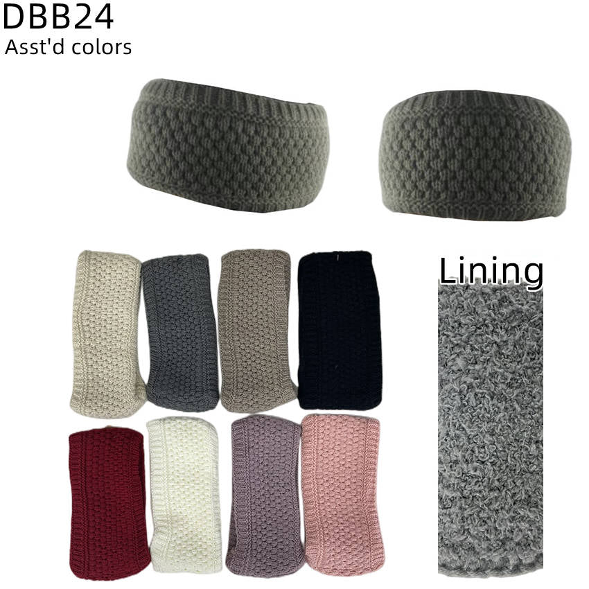12-pack Women's Cable Knitted Fuzzy Lined Warm Headbands