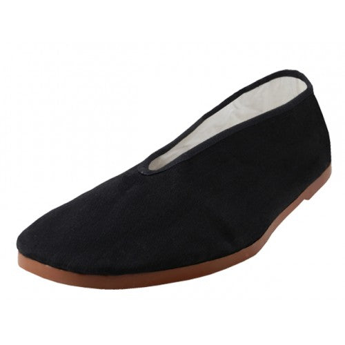 Wholesale Men's Slip on V-Top Cotton Upper With Rubber Out Sole Kung Fu/Tai Chi Shoes (*Black Color)