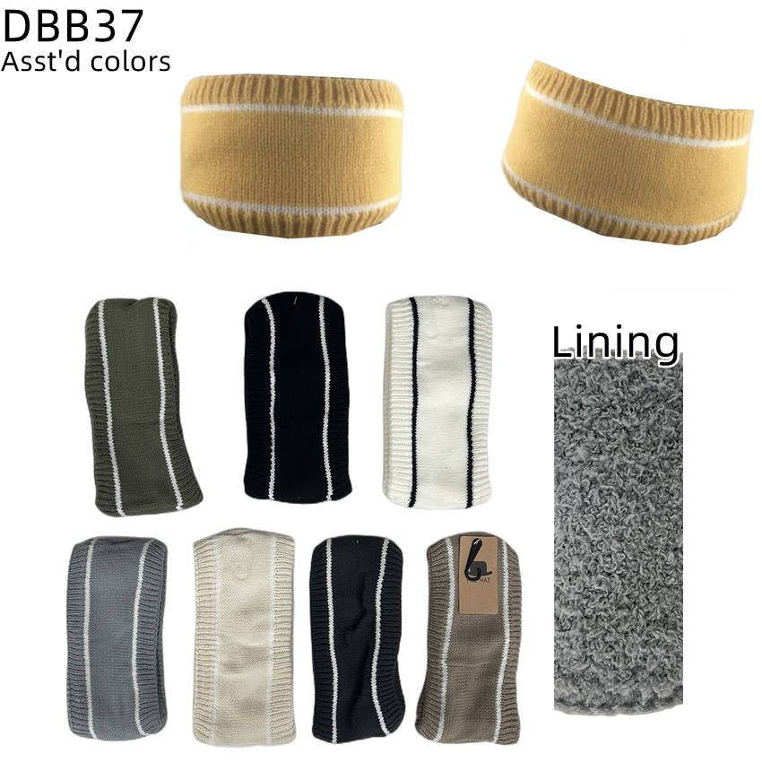 12-pack Women's Cable Knitted Fuzzy Lined Warm Headbands