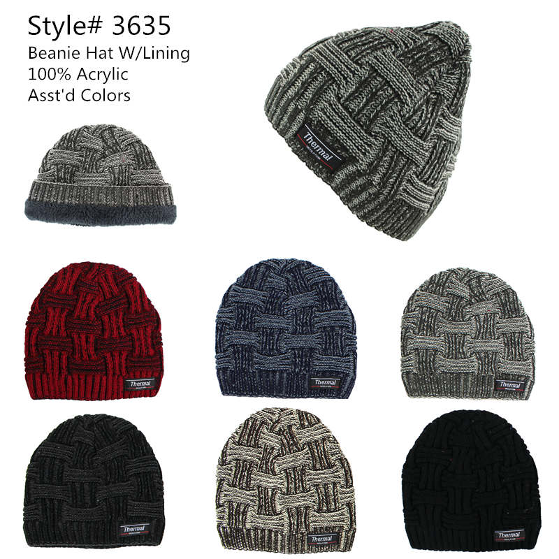 12-pack Wholesale Beanie Hat Winter Knit Hat #3635