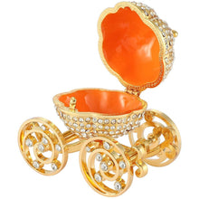 Load image into Gallery viewer, Golden Crystal Studded Small Cinderella Pumpkin Coach Figurine carriage  (MINIMUM OF 2)
