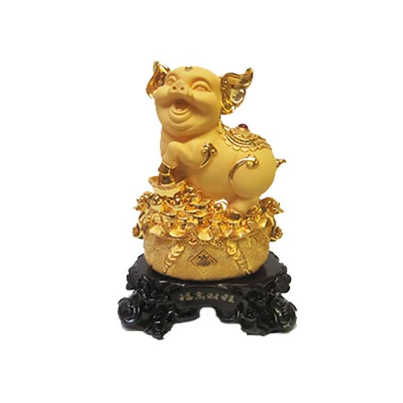 GOLD PIG ON MONEY BAG