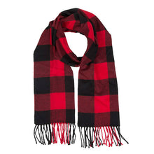 Load image into Gallery viewer, Checkers Cashmere Feel Scarf 12-pack Black/red
