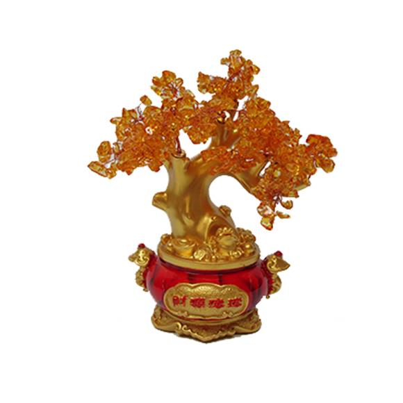 CITRINE GEM TREE W/TREASURE POT BASE