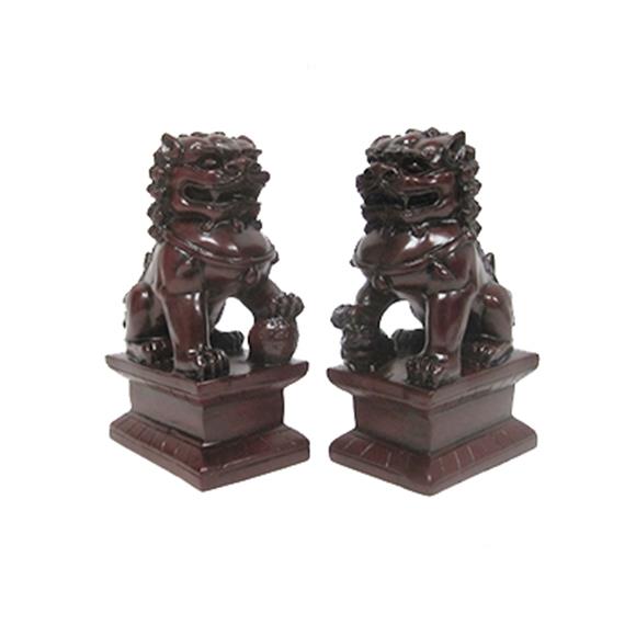 25″ RED FU DOG PAIR