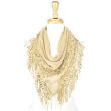 Load image into Gallery viewer, Crochet Lace Tassel Triangle Scarf
