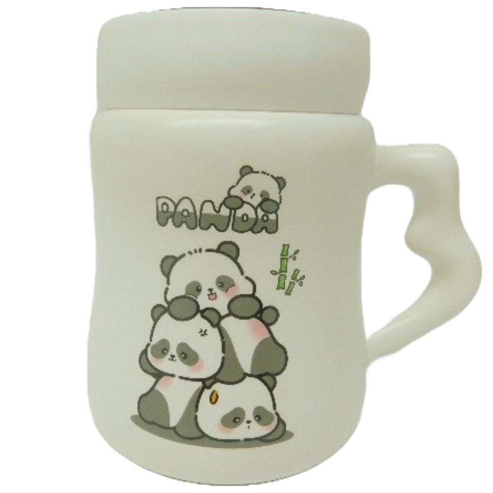 CERAMIC PANDA CUP W/SCREW OFF TOP